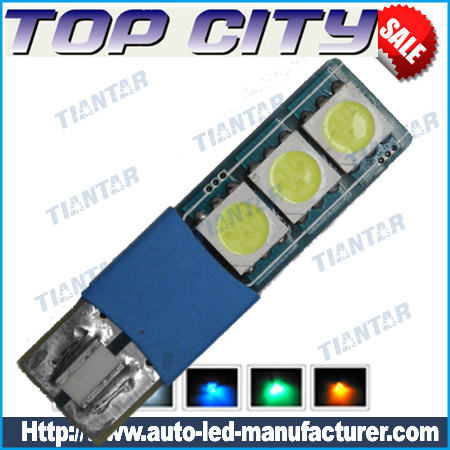 New Topcity Euro Error Free 3-SMD-5050 T10 2825 W5W LED 
    Bulbs - Canbus led